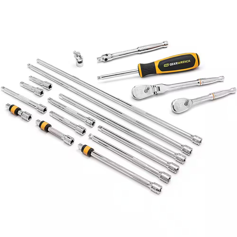 1/4 In. Drive 84-Tooth Ratchet and Drive Tool Accessory Set (18-Piece)