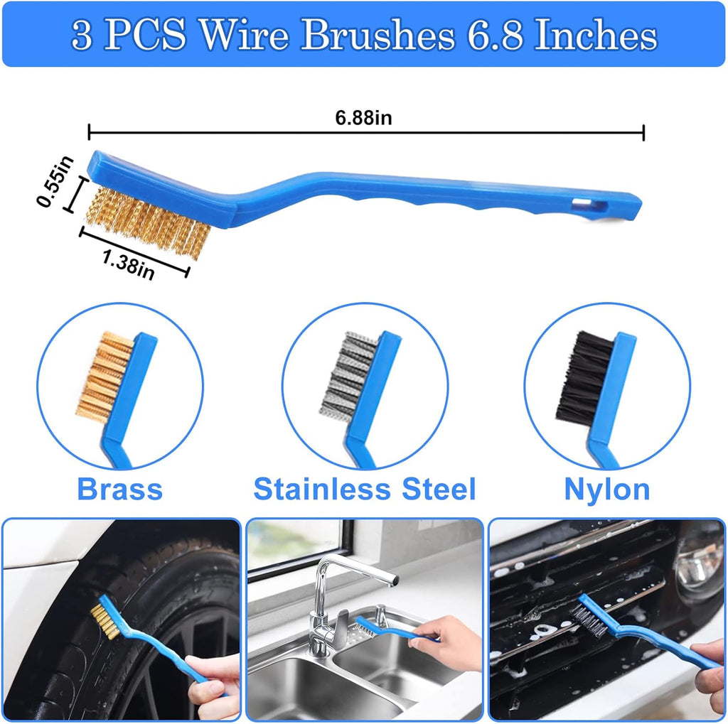 27Pcs Car Detailing Kit, Car Detailing Brush Set, Auto Detailing Drill Brush Set, Car Detailing Brushes, Car Wash Kit, Car Accessories, Car Cleaning Tools Kit for Interior, Exterior, Wheels