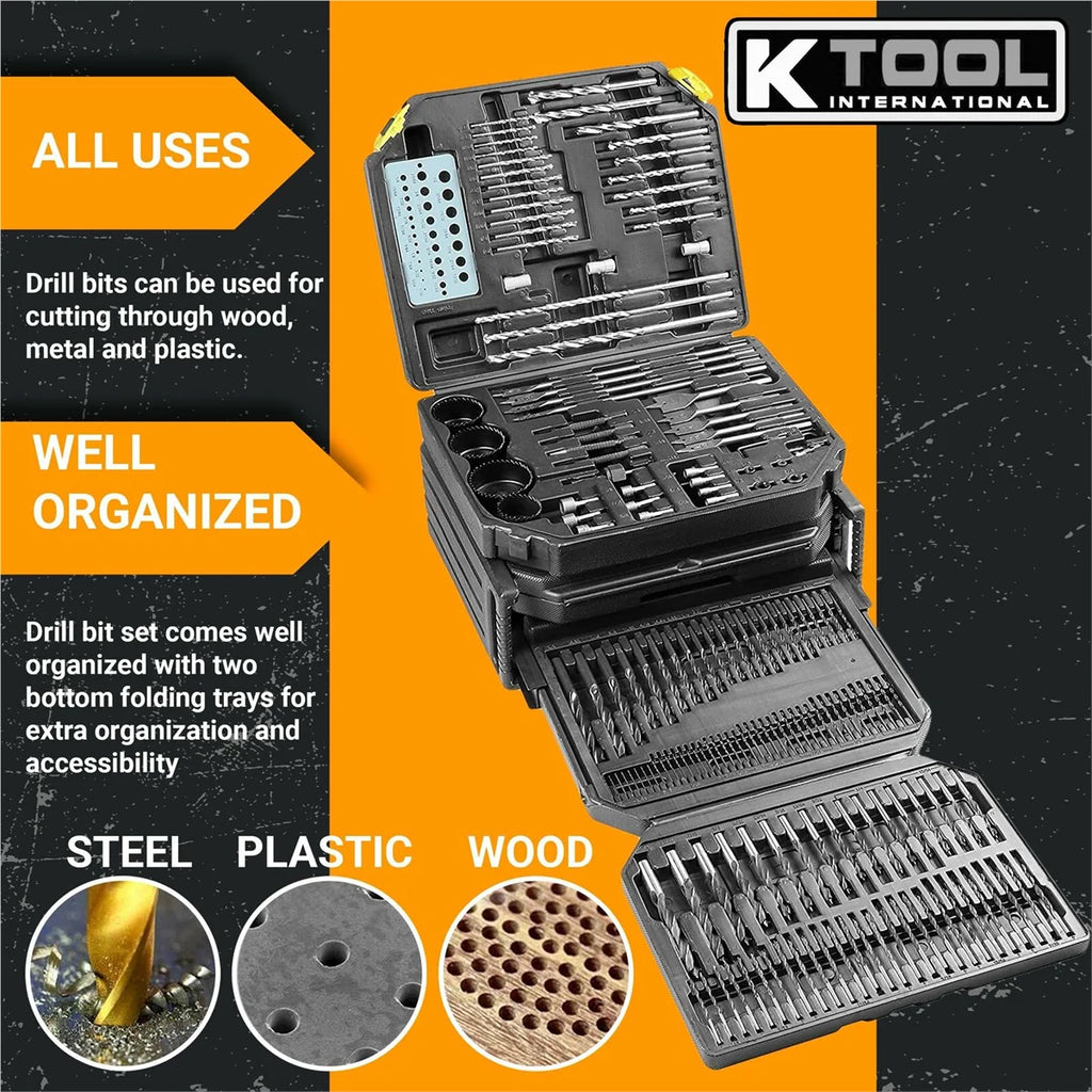 K Tool 10330 326-Piece Drill Bit/Accessory Set, Portable, Versatile Use