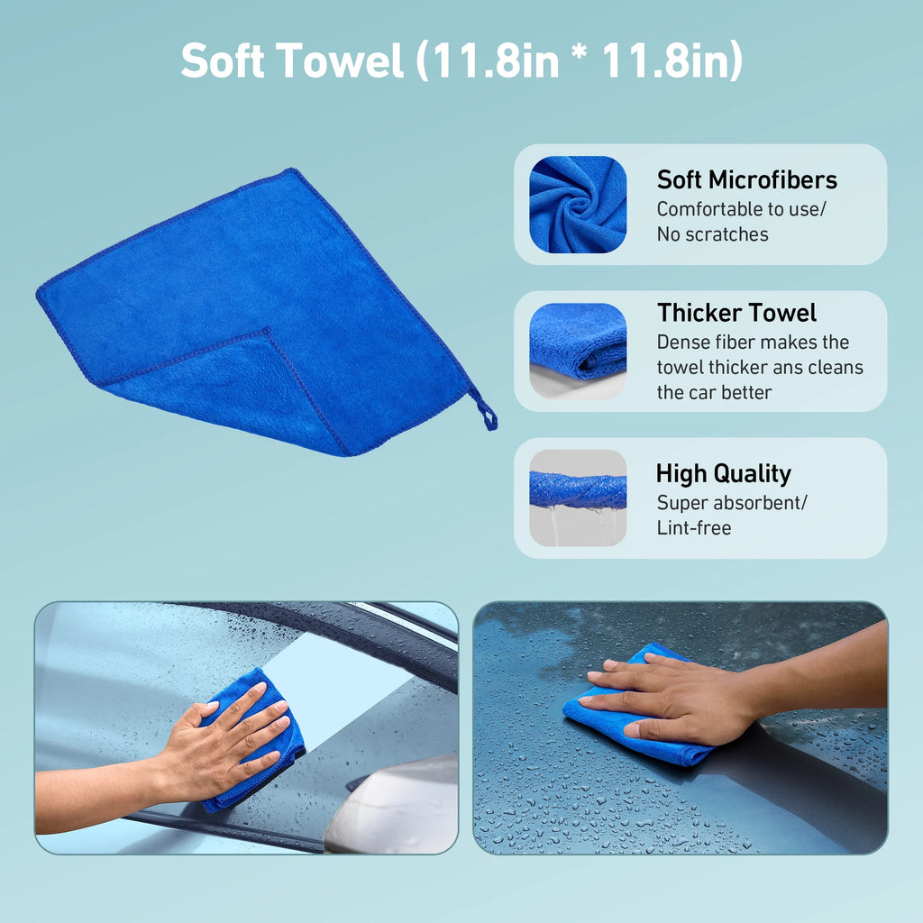 Car Wash Kit Windshield Cleaning Tool, 9PCS Car Detailing Brush Set, for Wheel, Dashboard, Air Vent, Leather and Exterior, Complete Car Care Tools