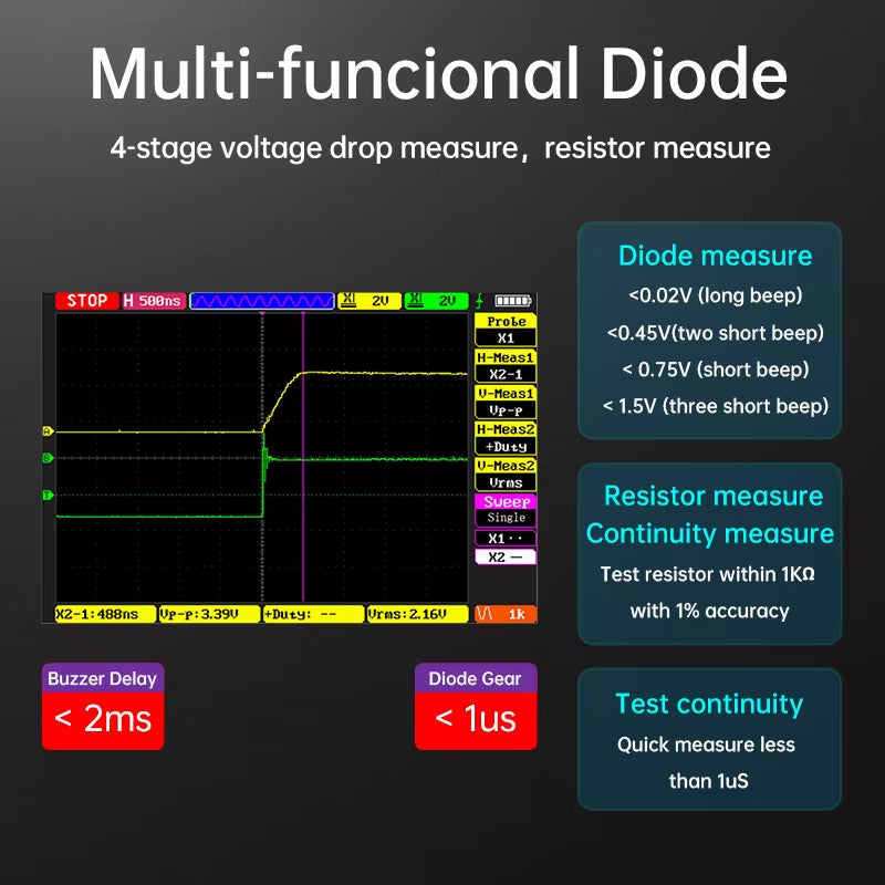 DM40 3 in 1 Multimeter Signal Generator 50M Sample Rate ACDC Voltage Diode Handheld Digital Automotive Tools