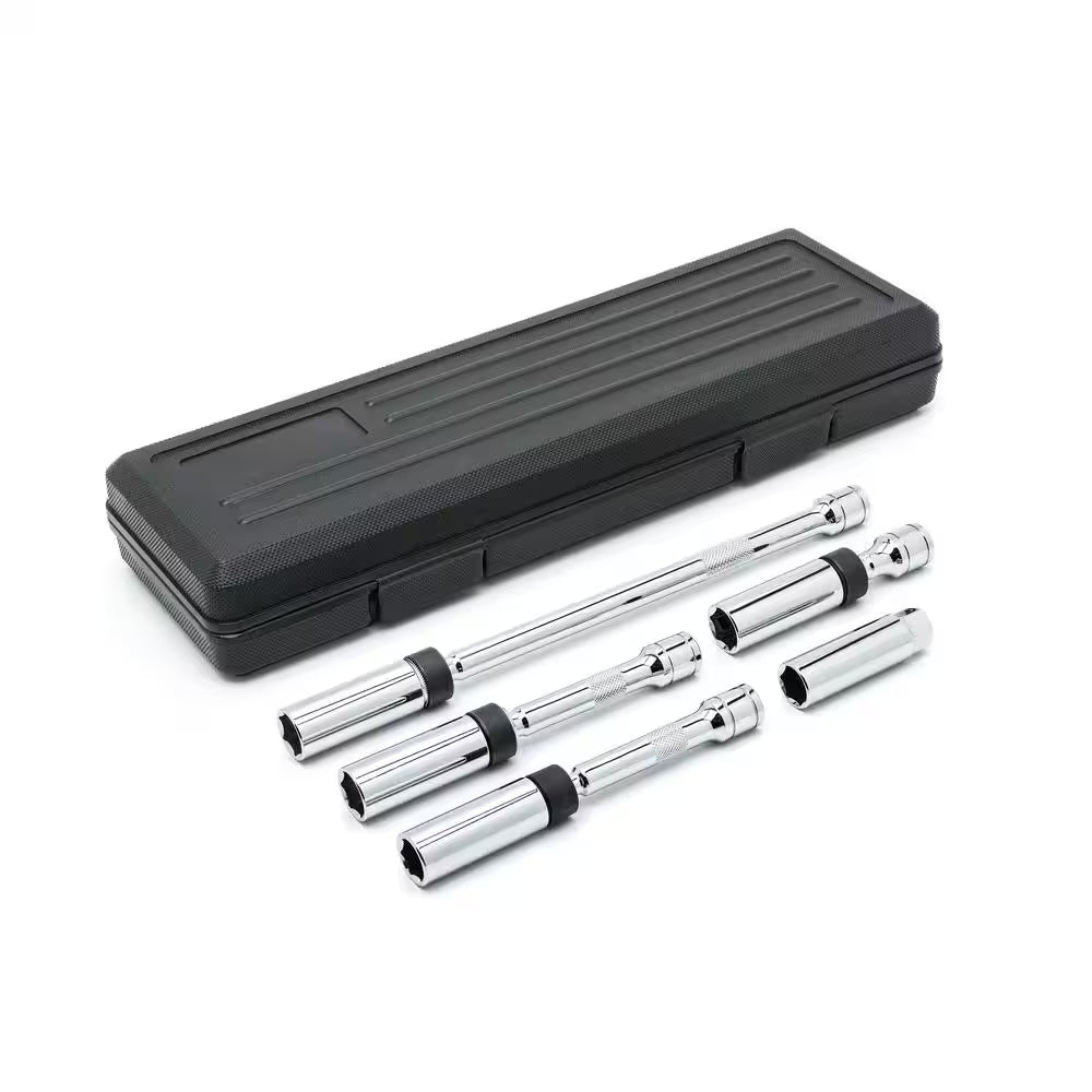 3/8 In. Drive 6-Point Magnetic Swivel Spark Plug Socket Set (5-Piece)