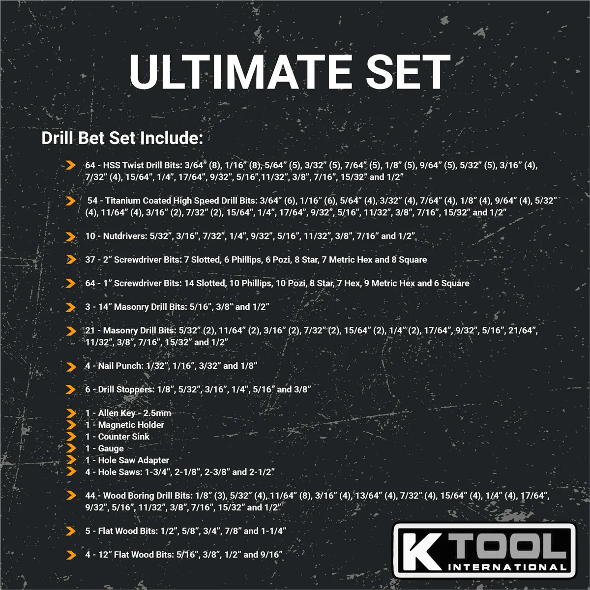 K Tool 10330 326-Piece Drill Bit/Accessory Set, Portable, Versatile Use