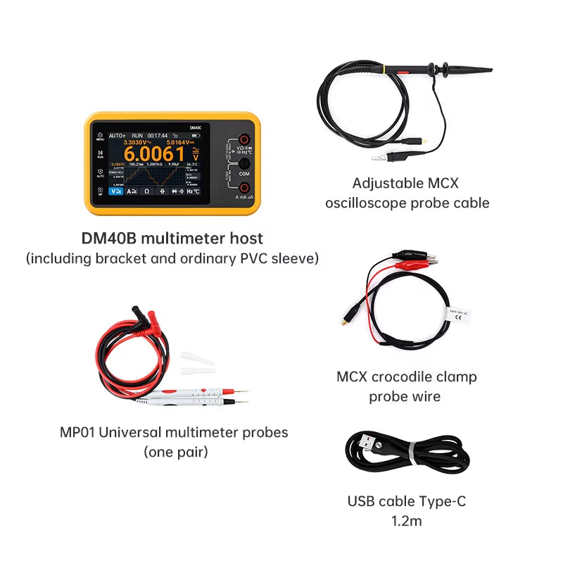 DM40 3 in 1 Multimeter Signal Generator 50M Sample Rate ACDC Voltage Diode Handheld Digital Automotive Tools