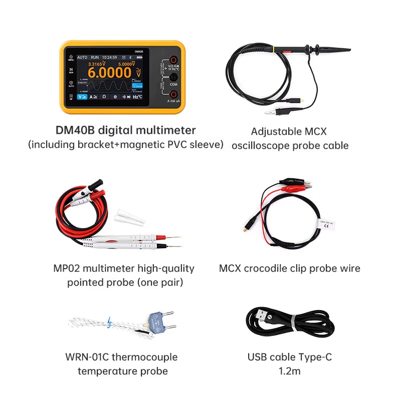 DM40 3 in 1 Multimeter Signal Generator 50M Sample Rate ACDC Voltage Diode Handheld Digital Automotive Tools