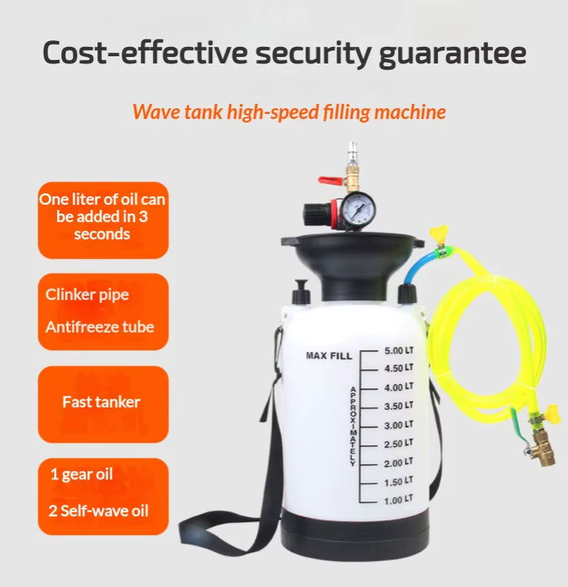 5L/8L Automotive Fluid Pump ATF Refill Tool Gearbox Oil Filler Pneumatic Fluid Extractor and Dispenser Gear Oil Filler Tank