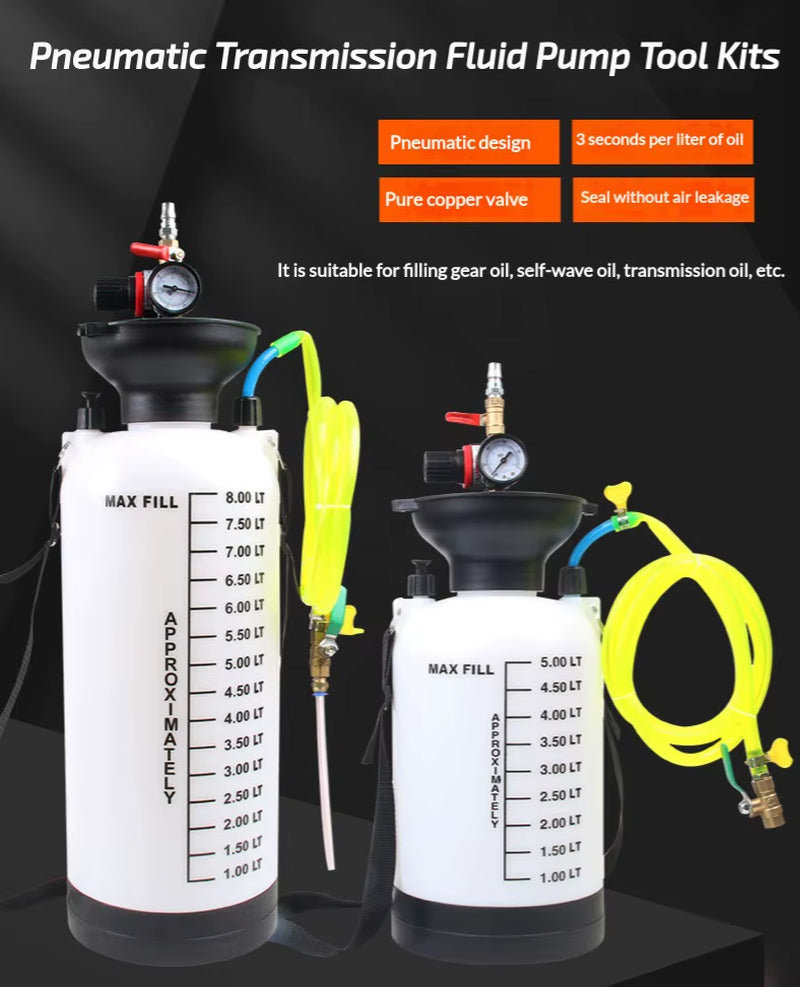 5L/8L Automotive Fluid Pump ATF Refill Tool Gearbox Oil Filler Pneumatic Fluid Extractor and Dispenser Gear Oil Filler Tank